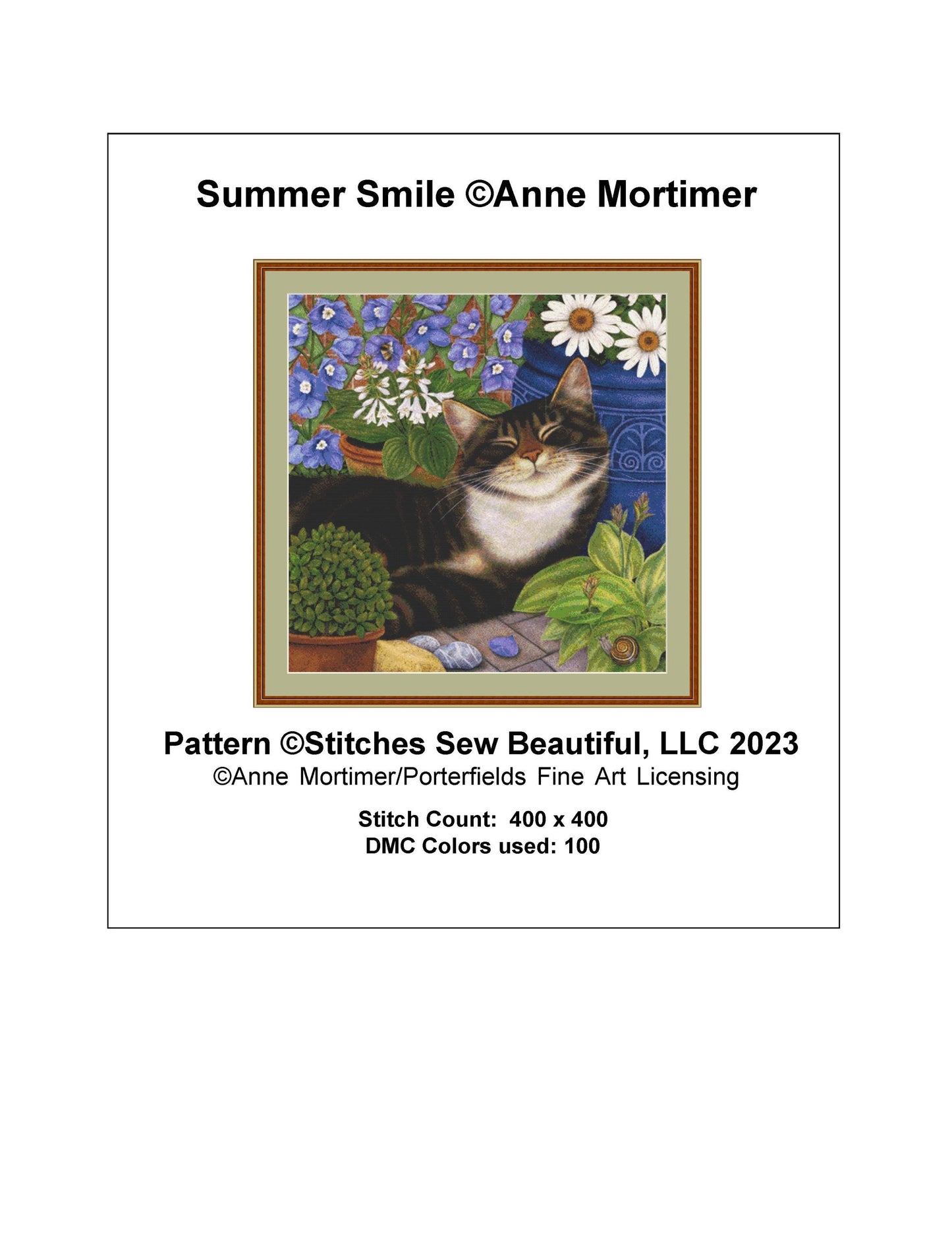 Summer Smile cross stitch pattern by Anne Mortimer/Porterfields Fine Art Licensing
