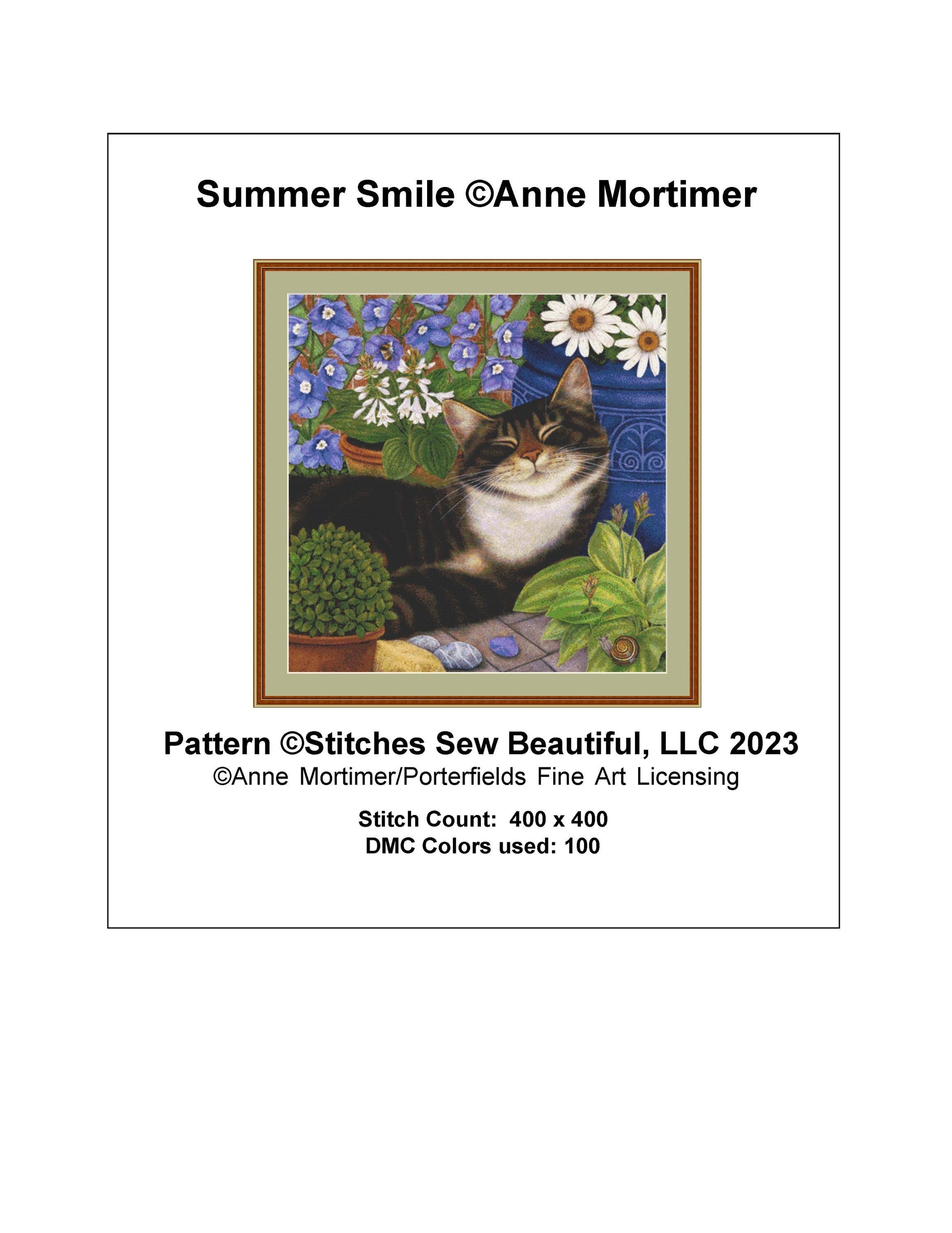 Summer Smile cross stitch pattern by Anne Mortimer/Porterfields Fine Art Licensing