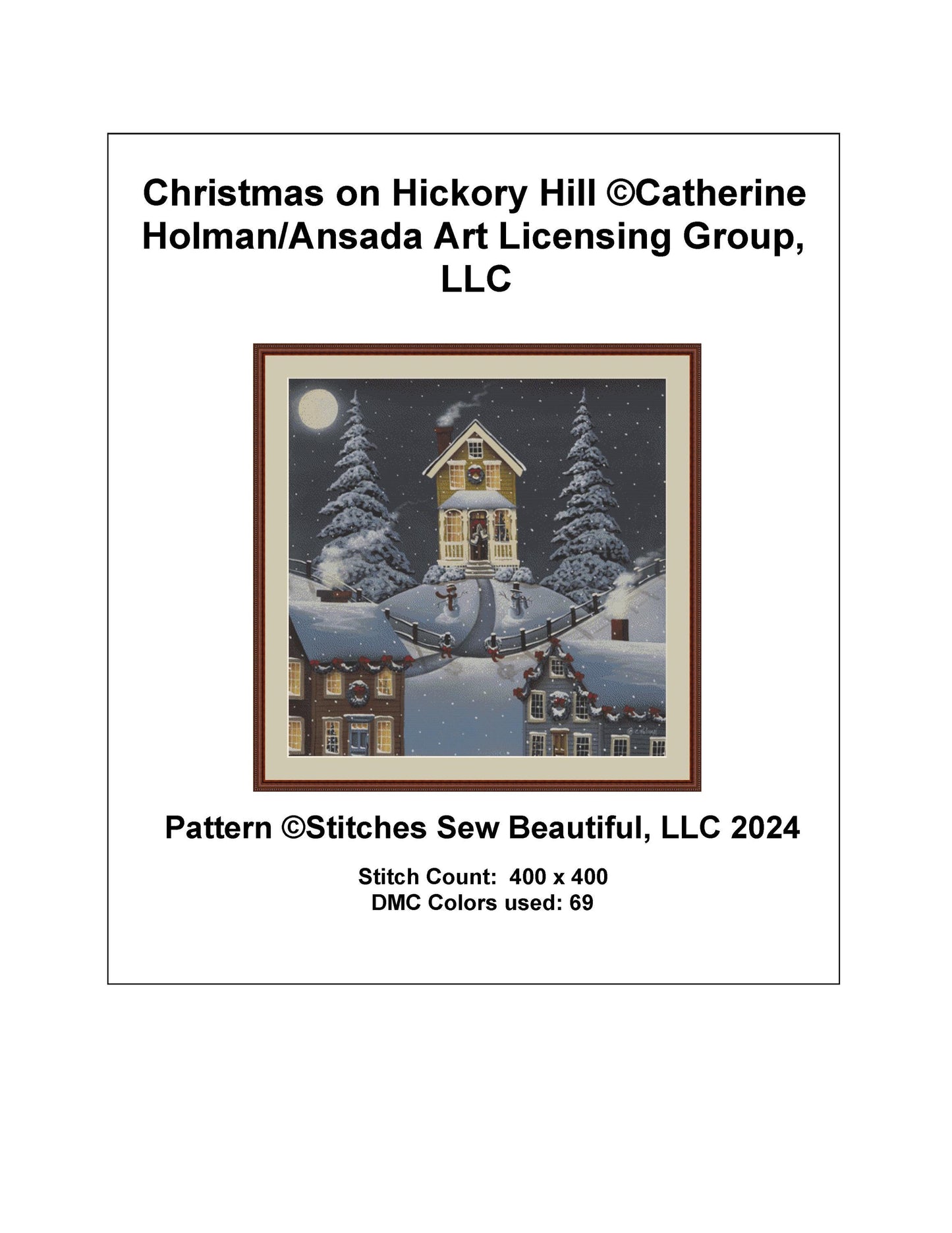 Christmas on Hickory Hill counted cross stitch pattern by Catherine Holman/Ansada Art Licensing Group, LLC