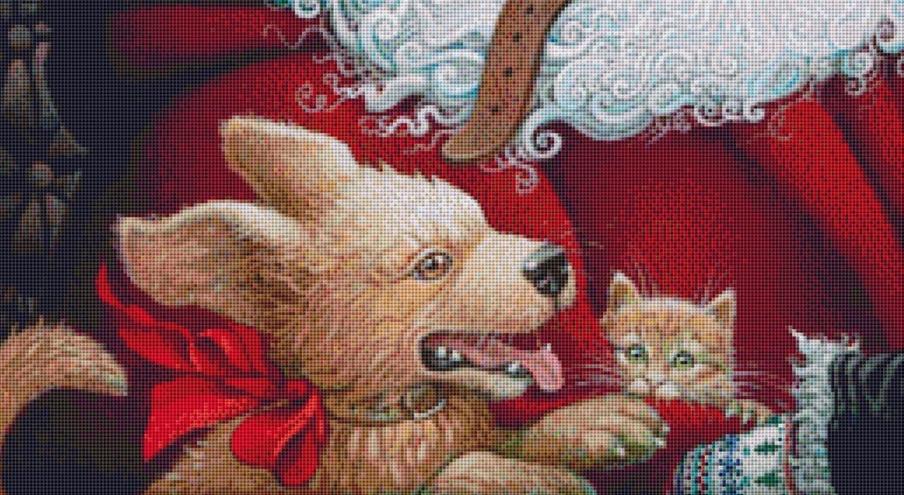 Saint Nick in His Sleigh counted cross stitch pattern by Richard Jesse Watson/Ansada Art Licensing Group, LLC
