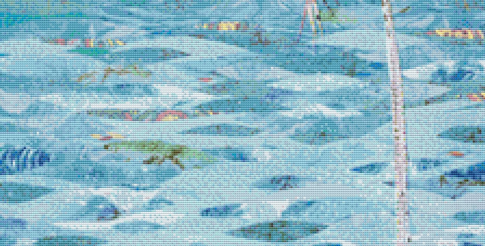 Don't Worry Beach Happy counted cross stitch pattern by Jennifer Peck/Ansada Art Licensing Group, LLC