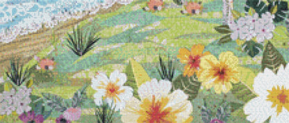 Don't Worry Beach Happy counted cross stitch pattern by Jennifer Peck/Ansada Art Licensing Group, LLC