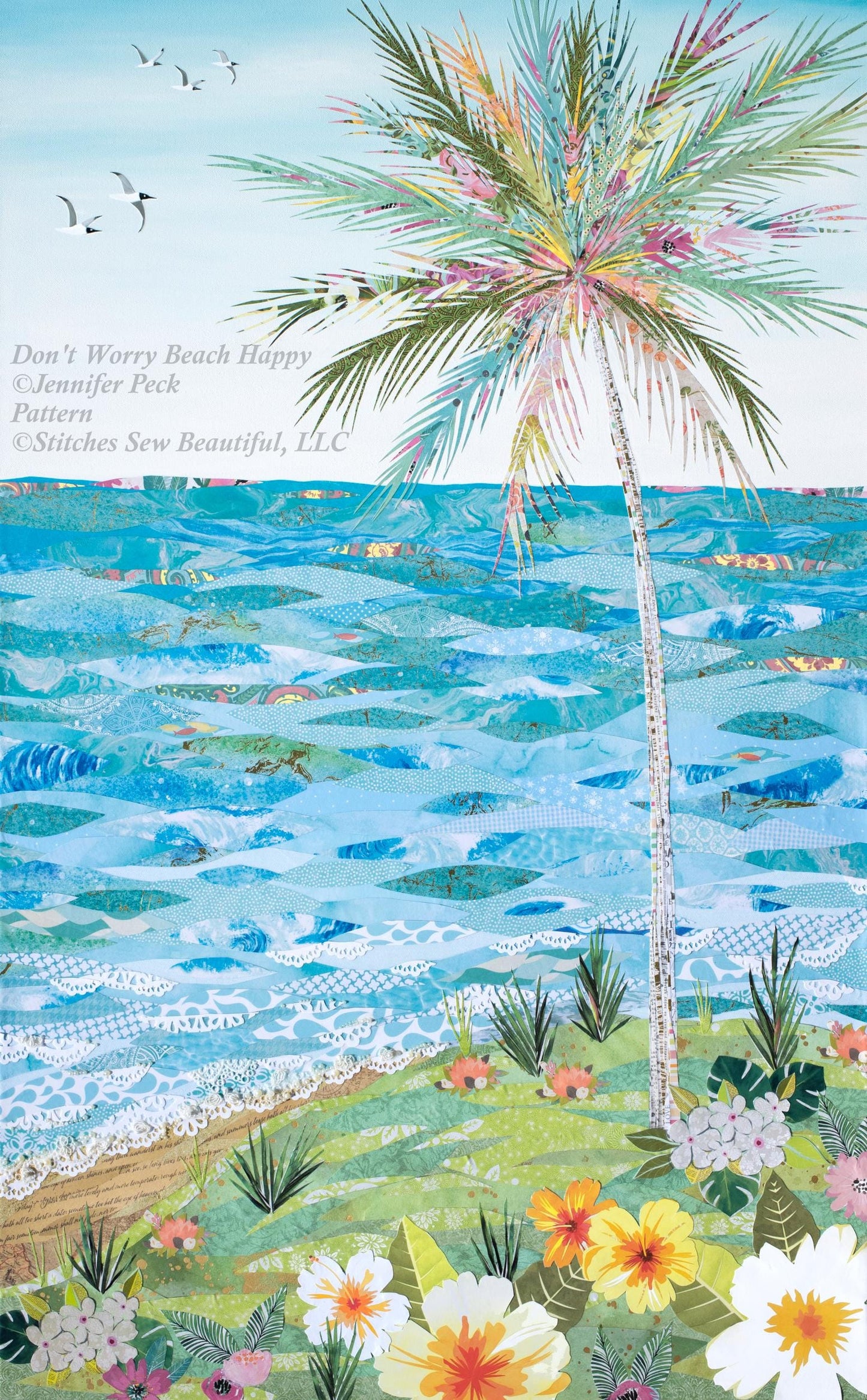 Don't Worry Beach Happy counted cross stitch pattern by Jennifer Peck/Ansada Art Licensing Group, LLC