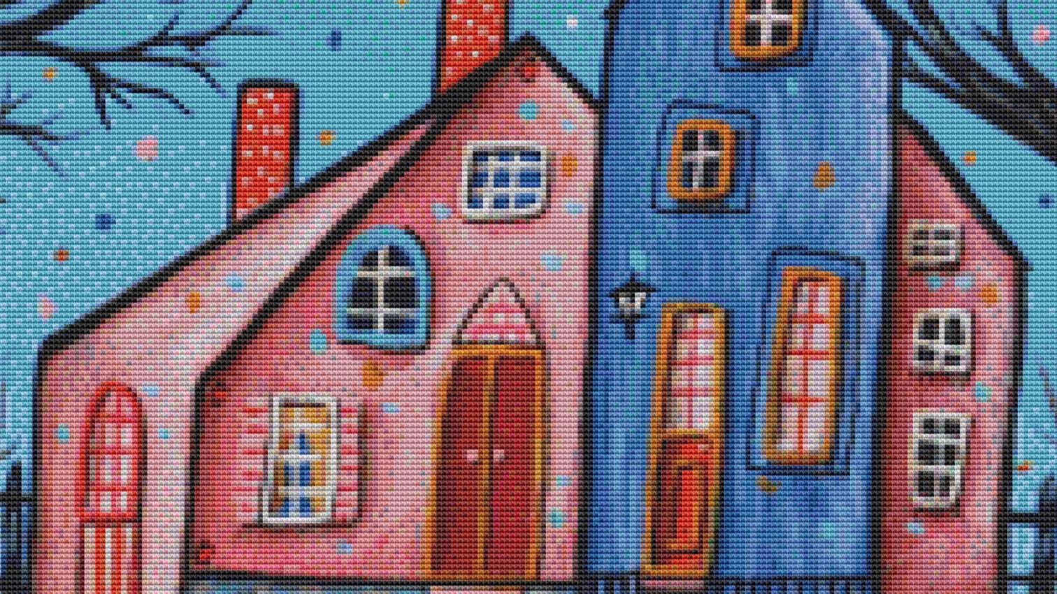 Pink Bird counted cross stitch pattern by Karla Gerard