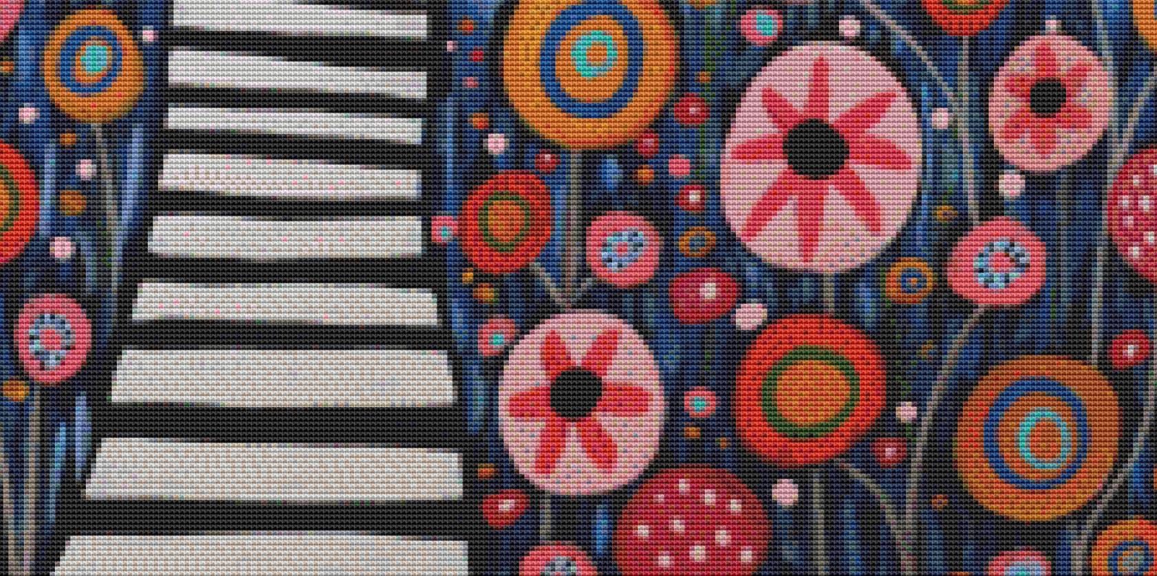 Pink Bird counted cross stitch pattern by Karla Gerard
