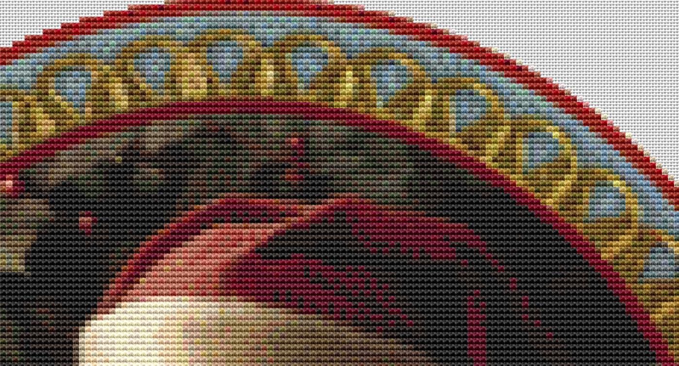 Santa Holly (round) counted cross stitch pattern by IvyCottageHome