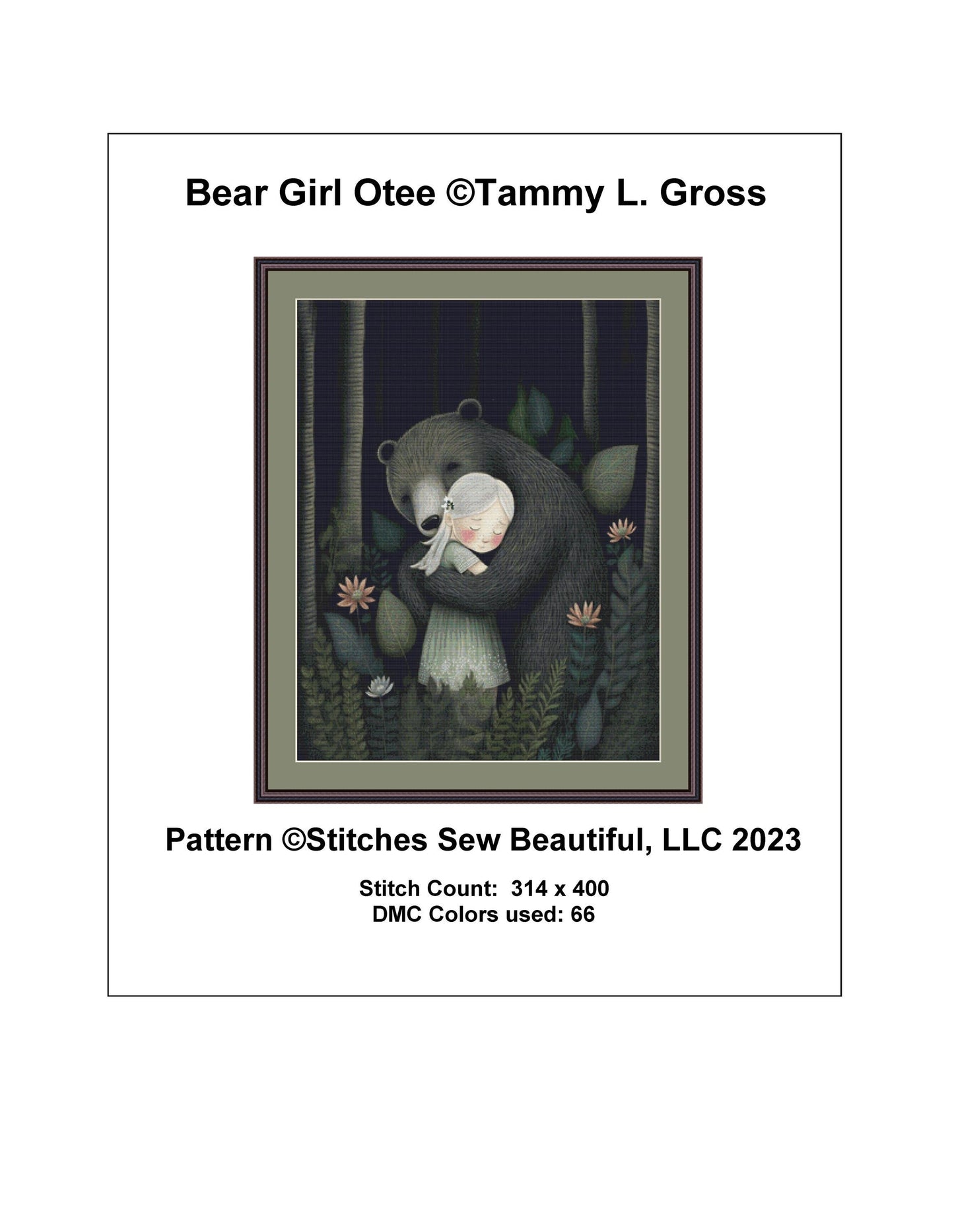 Bear Girl Otee cross stitch pattern by Tammy L. Gross