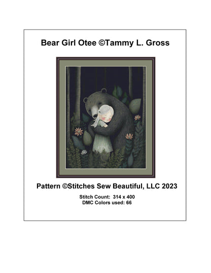 Bear Girl Otee cross stitch pattern by Tammy L. Gross