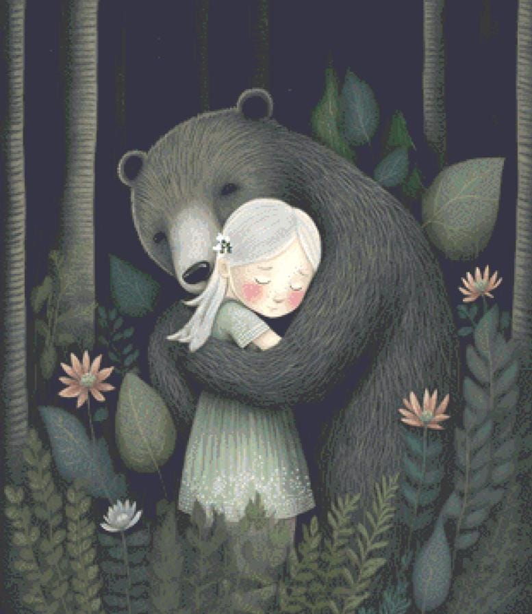 Bear Girl Otee cross stitch pattern by Tammy L. Gross