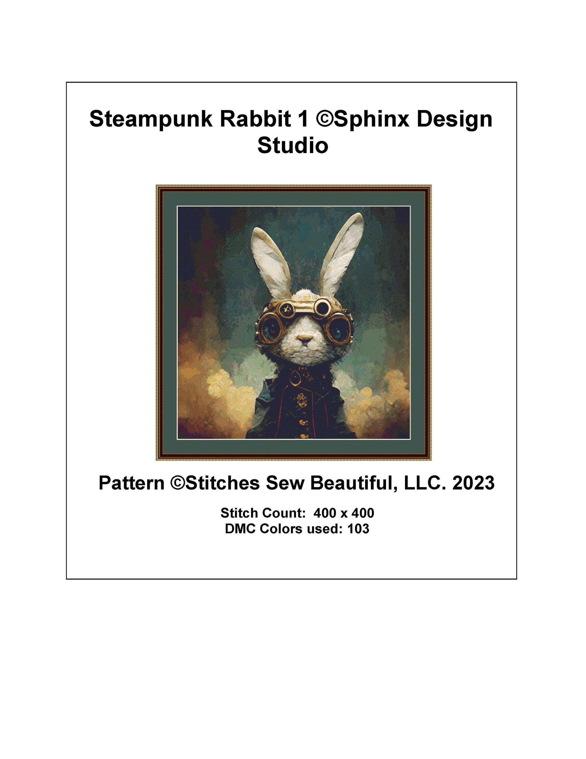 Steampunk Rabbit 1 cross stitch pattern by SphinxDesignStudio
