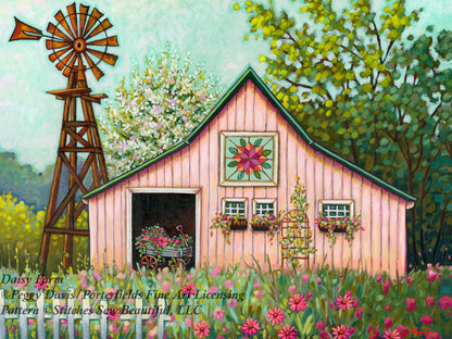 Daisy Farm cross stitch pattern by Peggy Davis/Porterfields Fine Art Licensing