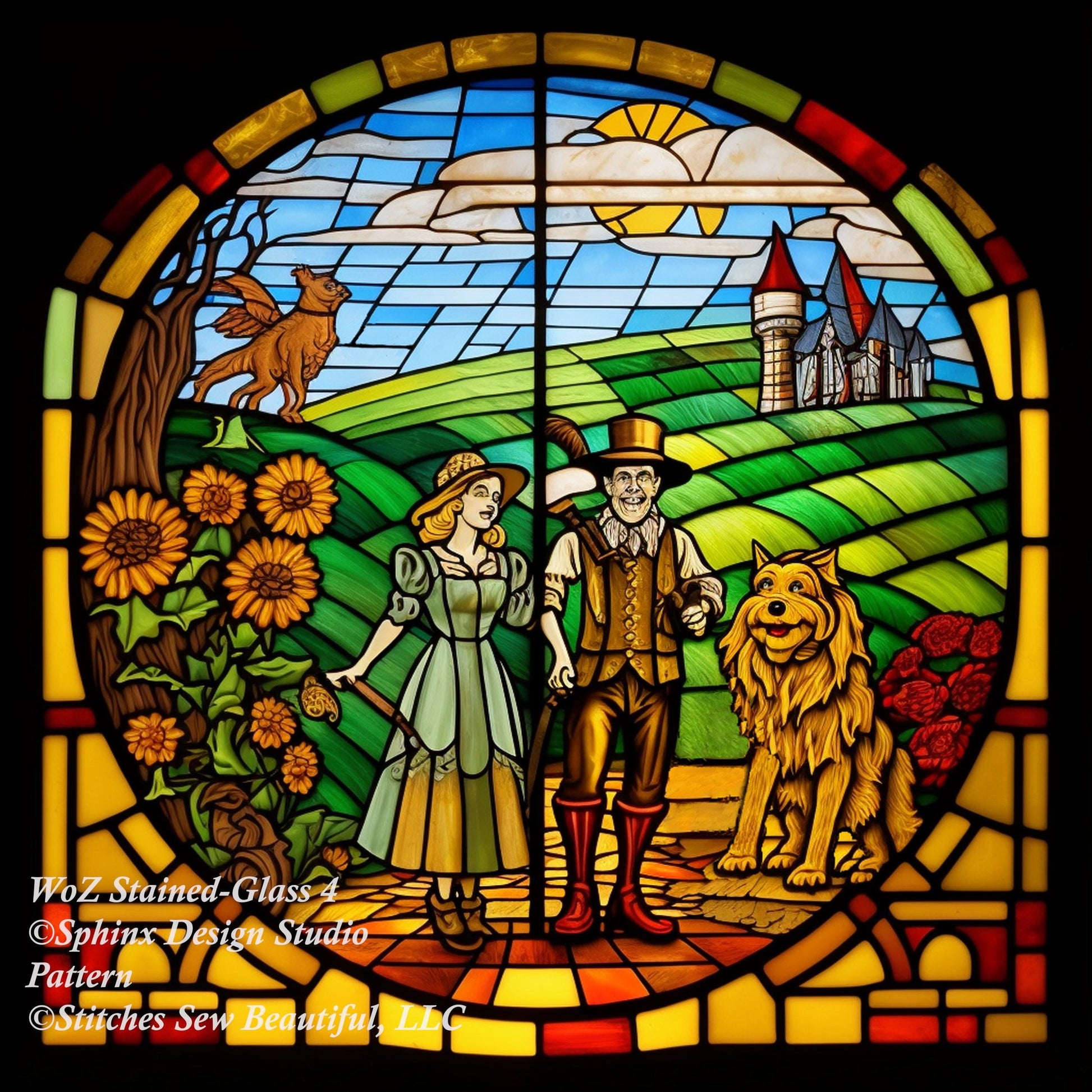 WoZ Stained-Glass 4 cross stitch pattern by SphinxDesignStudio