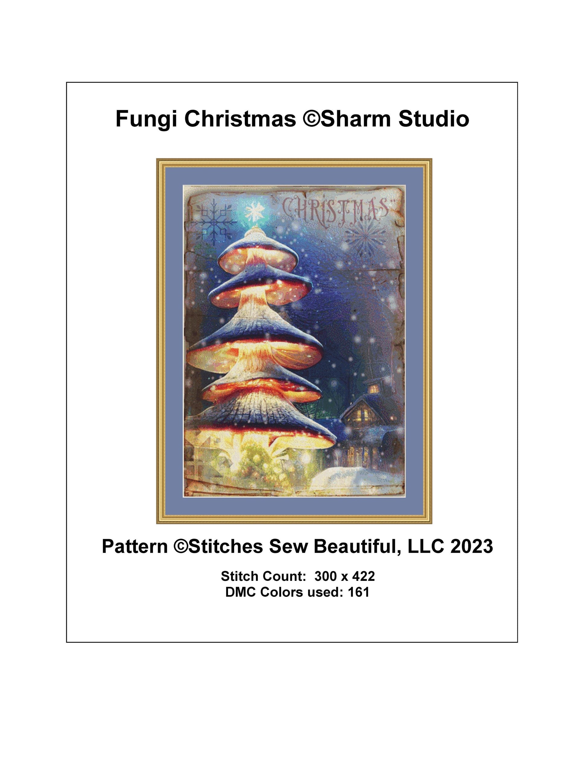 Fungi Christmas counted cross stitch pattern by SharmStudio