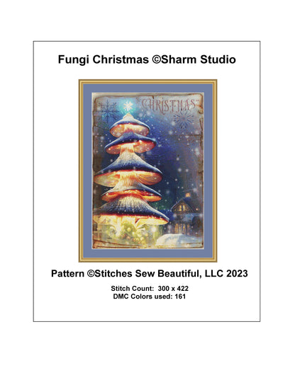 Fungi Christmas counted cross stitch pattern by SharmStudio