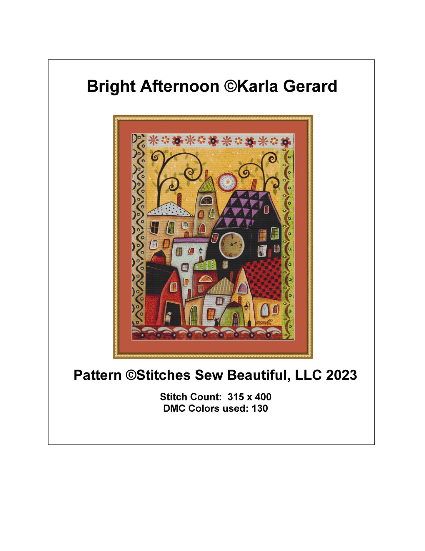Bright Afternoon counted cross stitch pattern by Karla Gerard