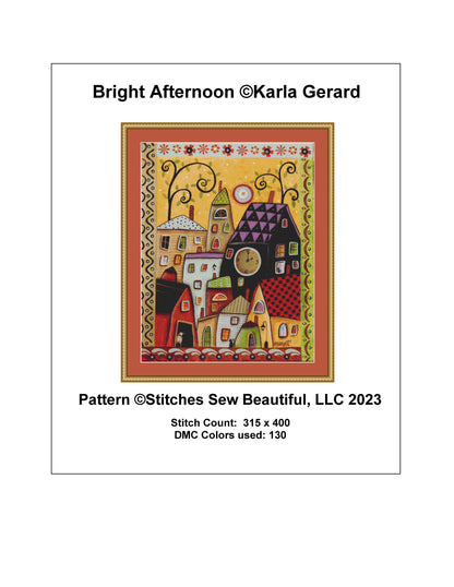 Bright Afternoon counted cross stitch pattern by Karla Gerard