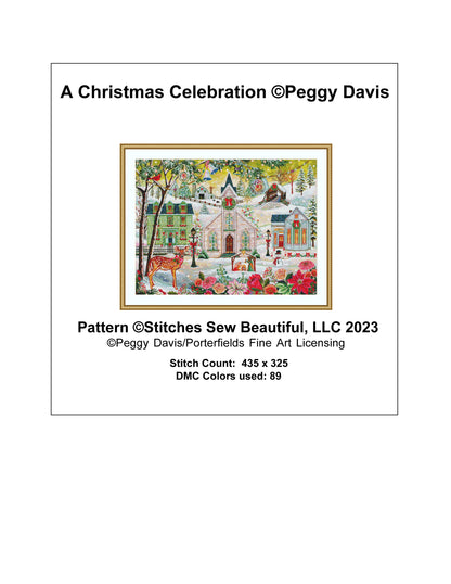 A Christmas Celebration cross stitch pattern by Peggy Davis/Porterfields Fine Art Licensing