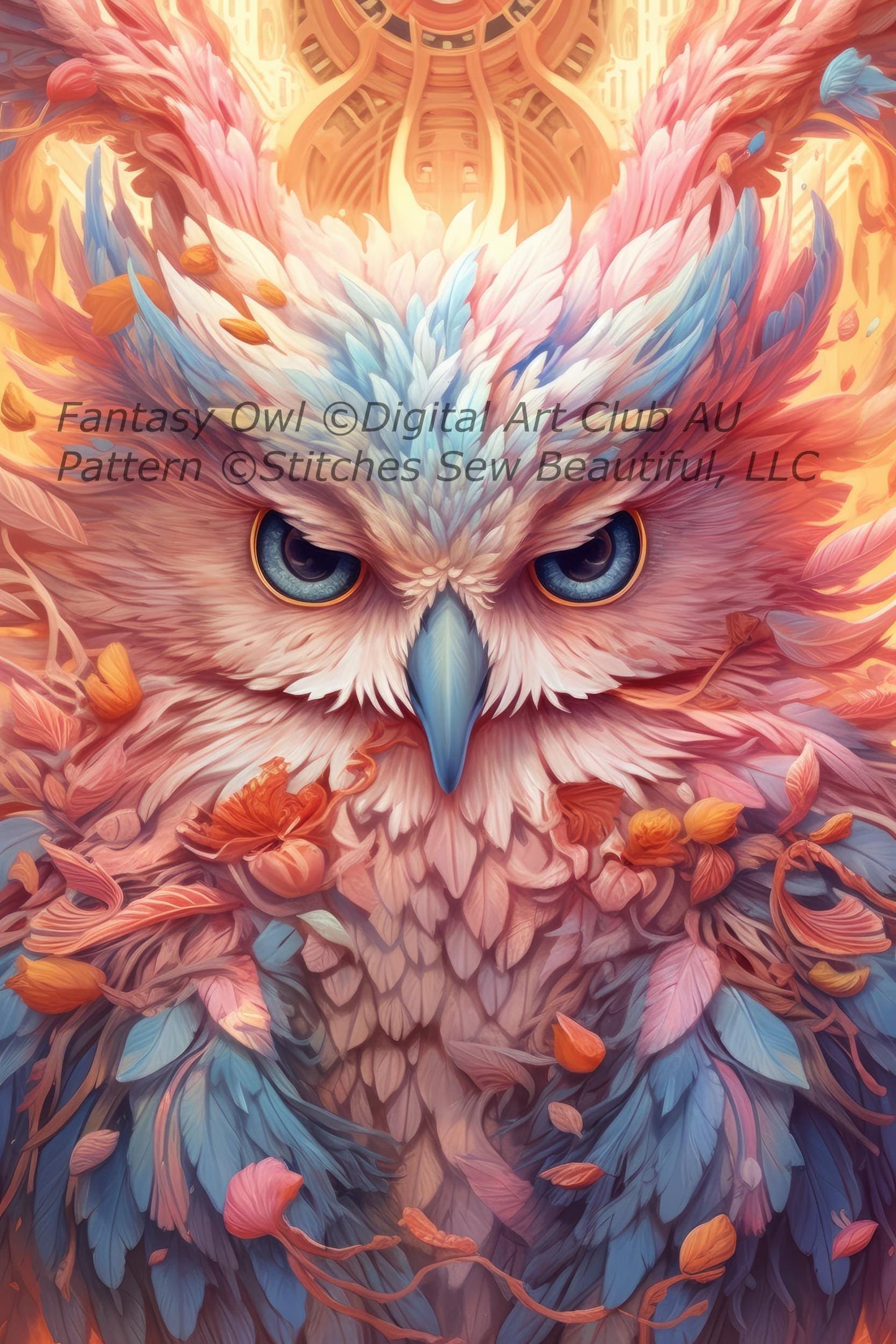 Fantasy Owl cross stitch pattern by DigitalArtClubAU