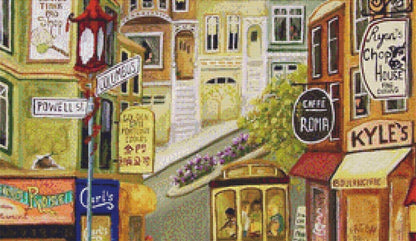 Powell Street counted cross stitch pattern by Gwendolyn McShepard/Ansada Art Licensing Group, LLC