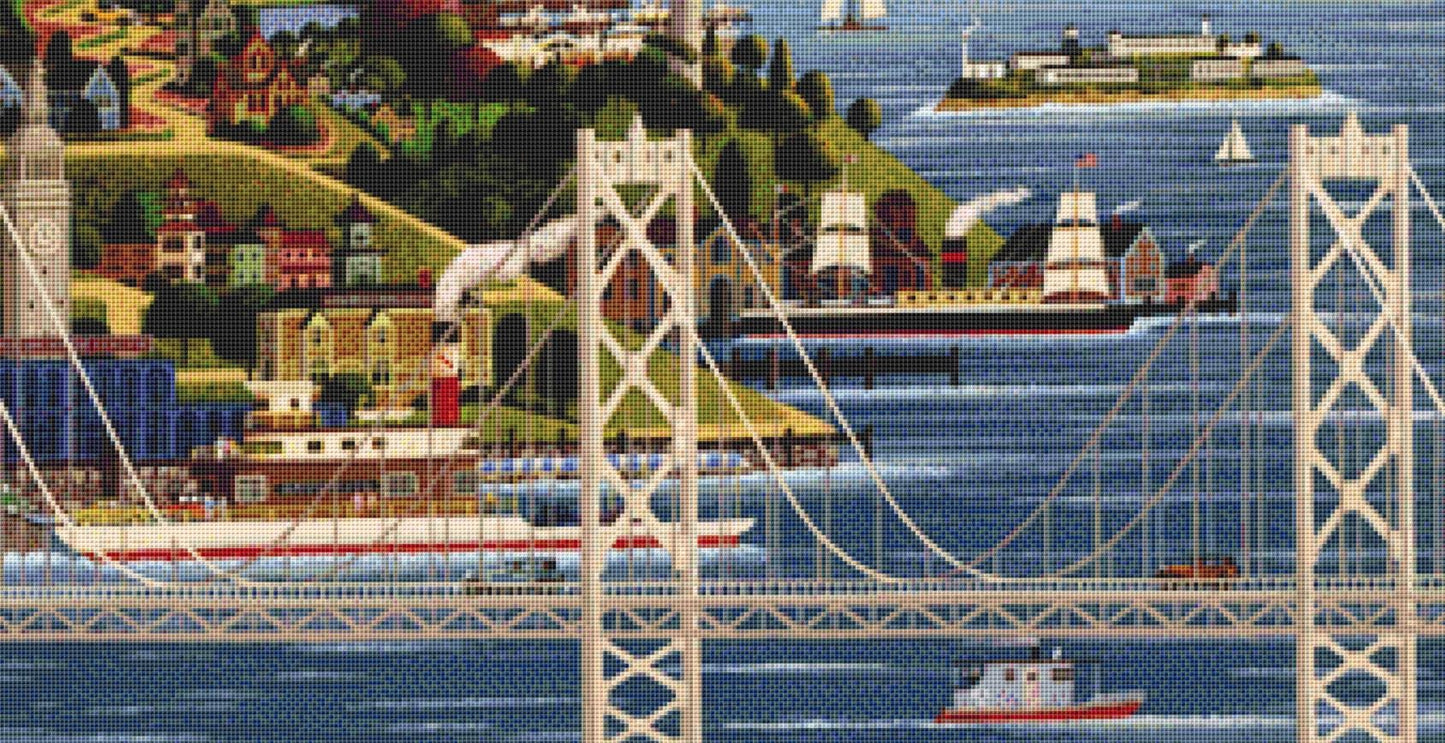 Bridges of San Francisco counted cross stitch pattern by Heronim/Ansada Art Licensing Group, LLC