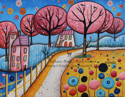 Pathway Home counted cross stitch pattern by Karla Gerard