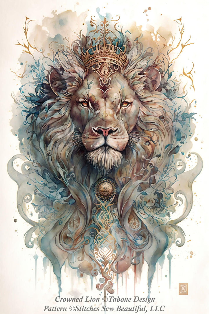 Crowned Lion cross stitch pattern by TaboneDesigns
