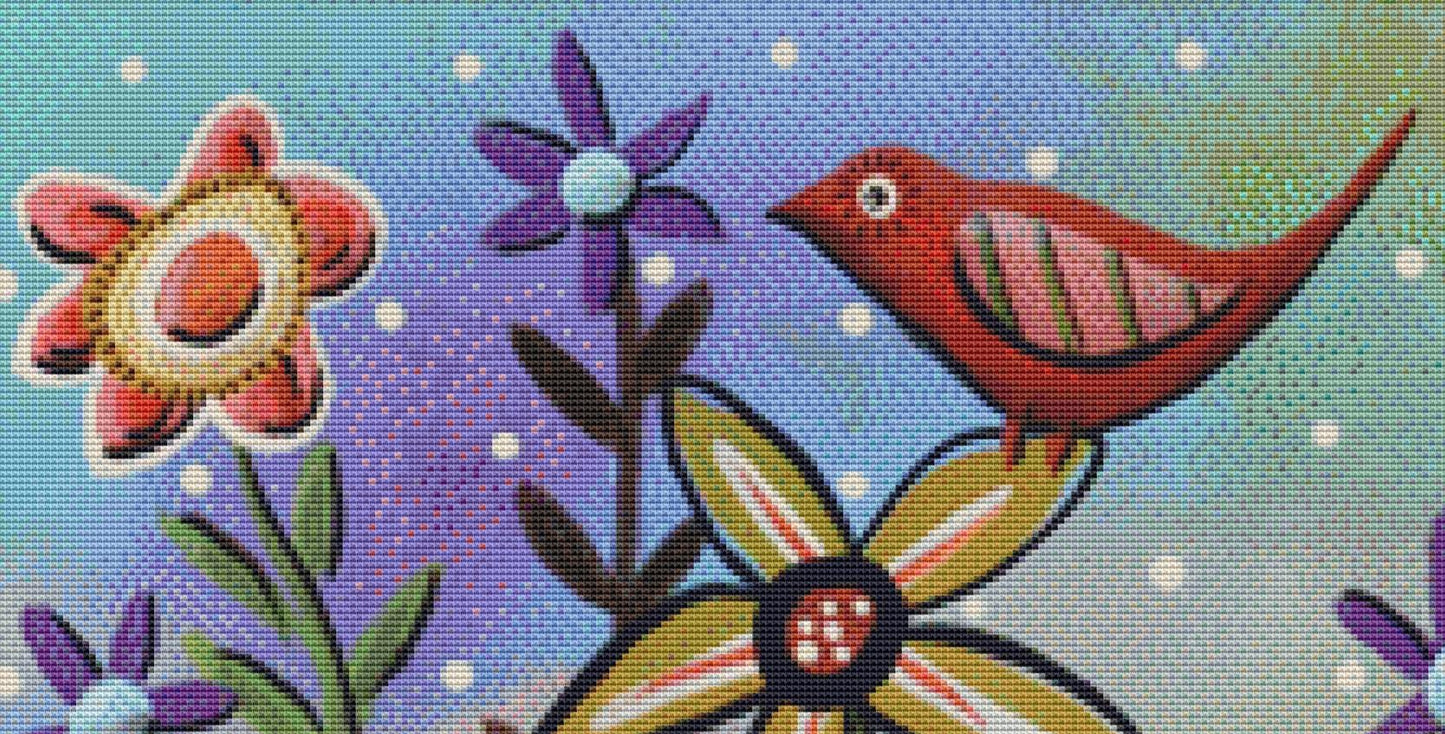 Big Bird counted cross stitch pattern by Karla Gerard