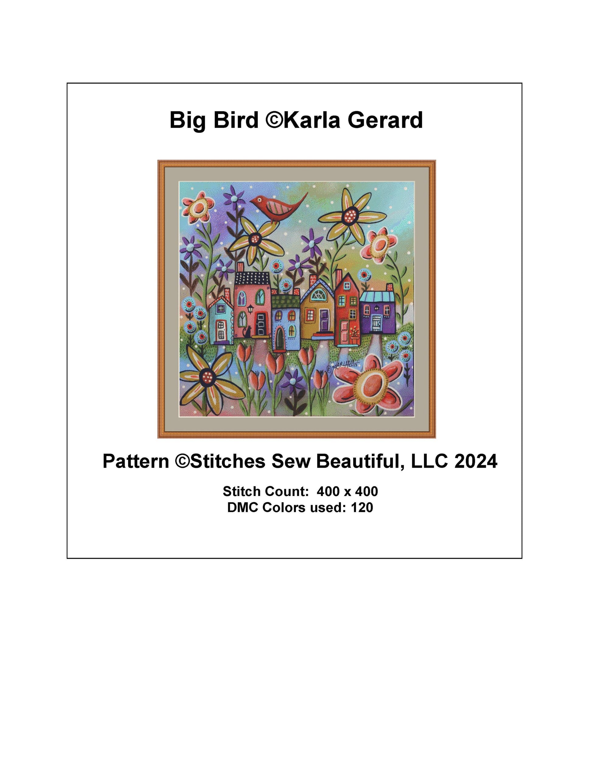 Big Bird counted cross stitch pattern by Karla Gerard