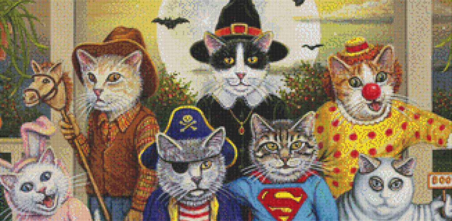 Kool-Kat Halloween counted cross stitch pattern by Don Roth/Ansada Art Licensing Group, LLC