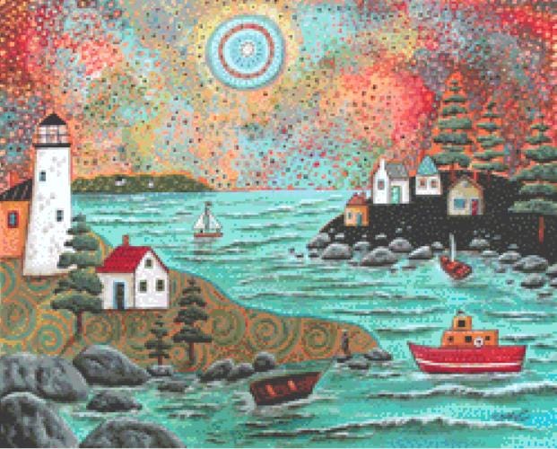 Blue Sea (Small) counted cross stitch pattern by Karla Gerard