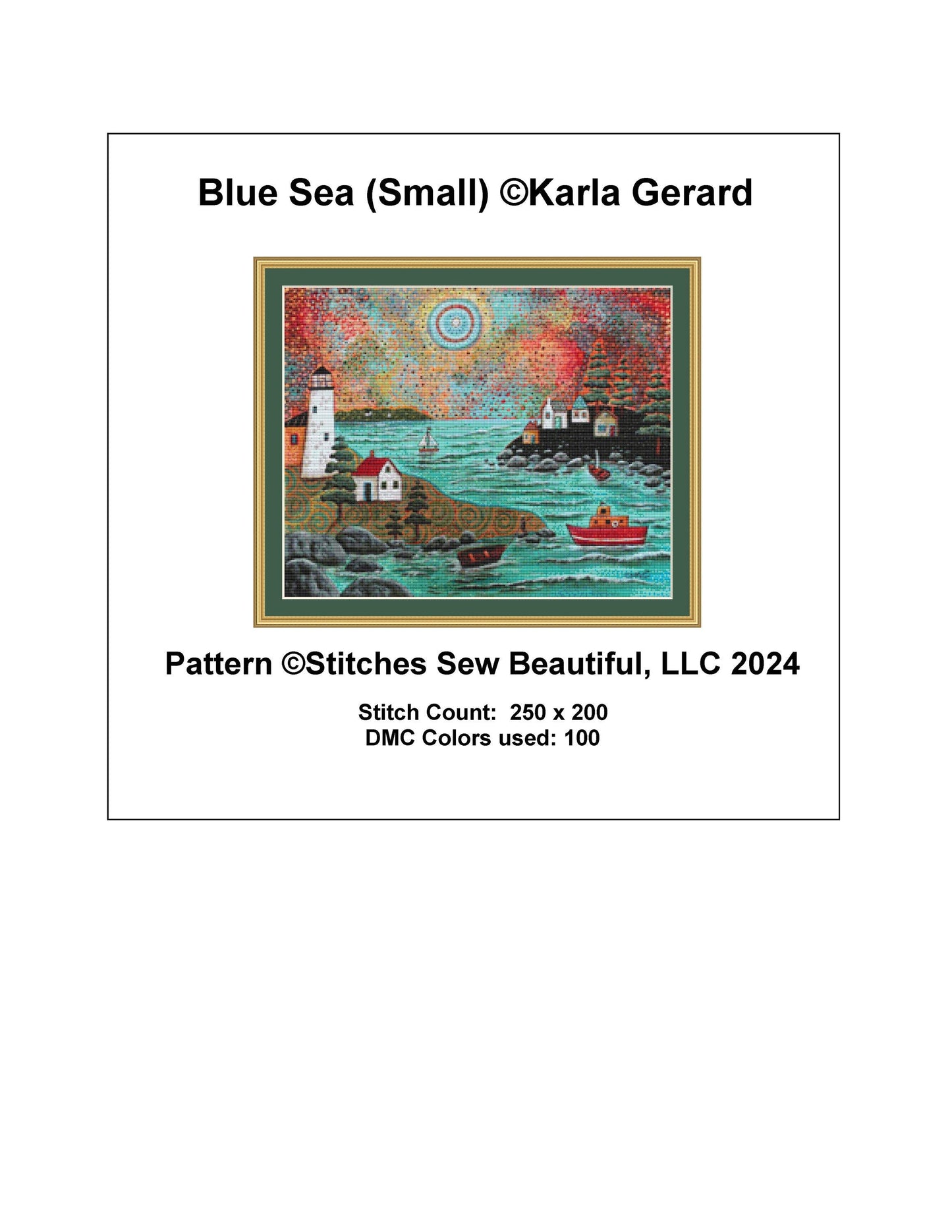 Blue Sea (Small) counted cross stitch pattern by Karla Gerard