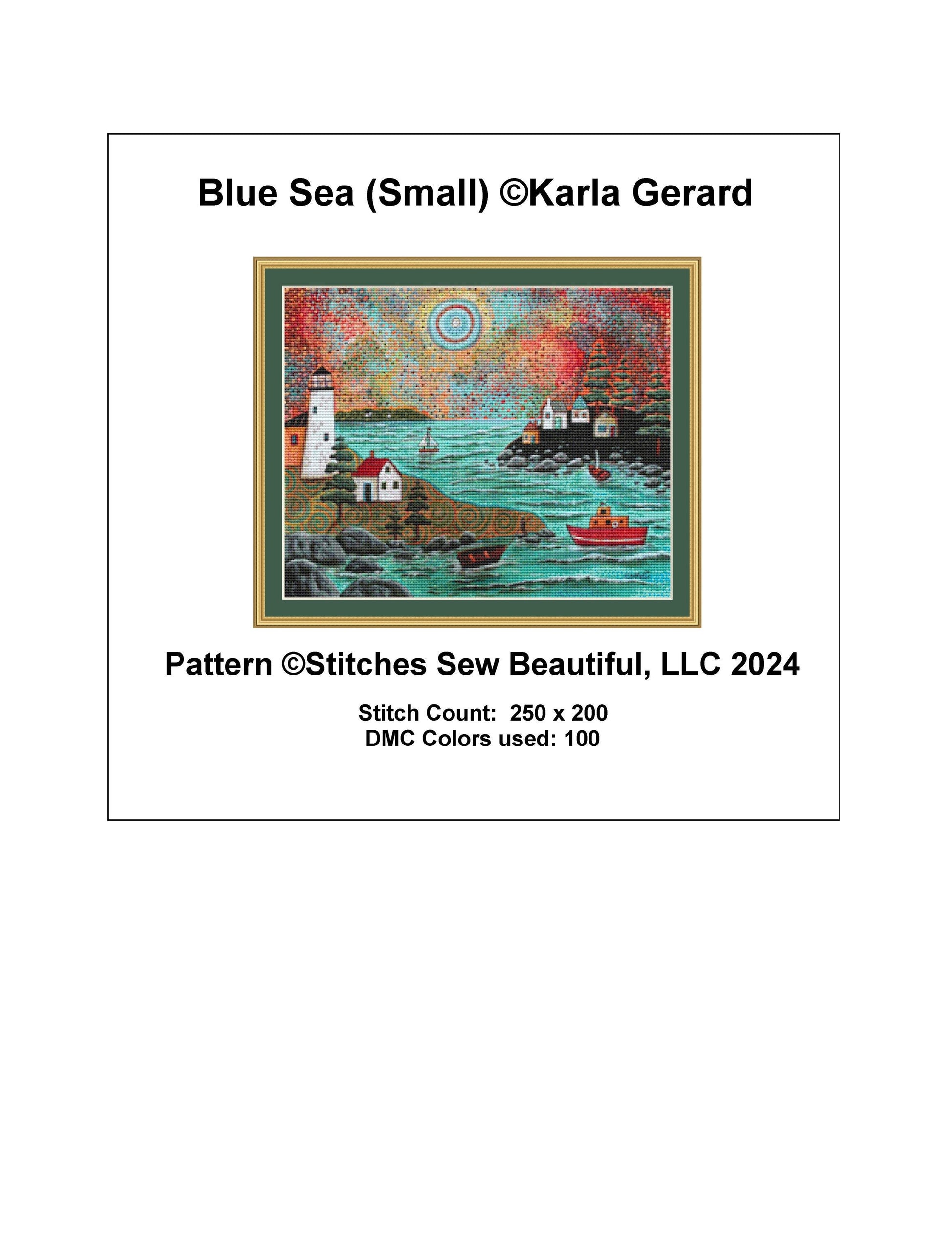 Blue Sea (Small) counted cross stitch pattern by Karla Gerard