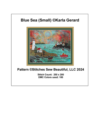 Blue Sea (Small) counted cross stitch pattern by Karla Gerard