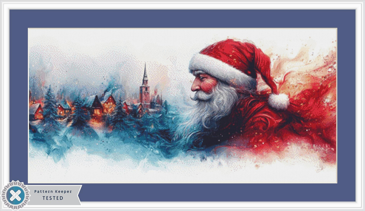 Santa's Enchanted City counted cross stitch pattern by Eder Jose Rosa
