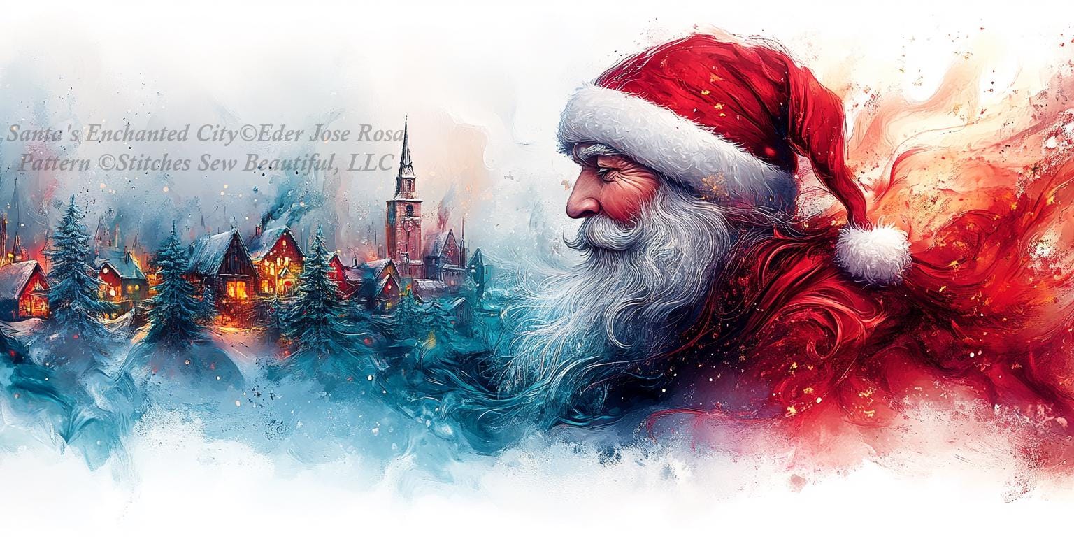 Santa's Enchanted City (Max Size/Color) counted cross stitch pattern by Eder Jose Rosa