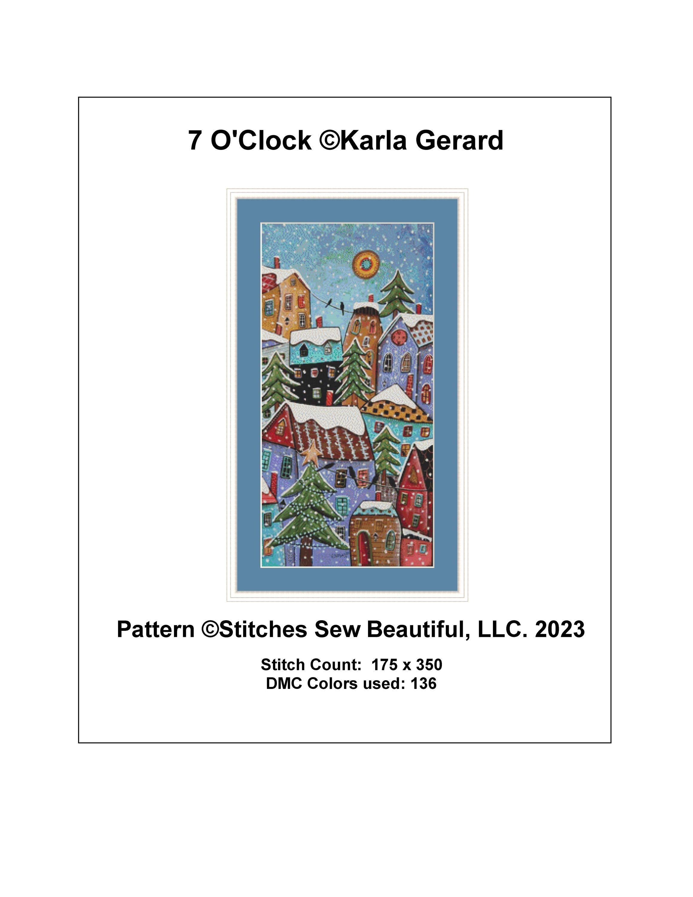 7 O'Clock counted cross stitch pattern by Karla Gerard – Stitches