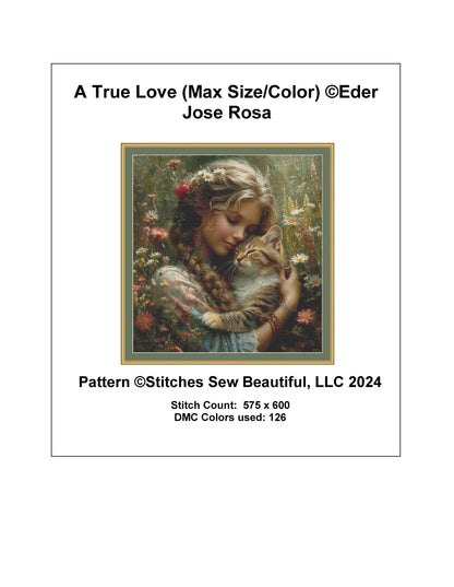 A True Love (Max Size/Color) counted cross stitch pattern by Eder Jose Rosa