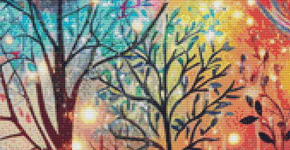 Strolling in The Rain counted cross stitch pattern by World of Love Hearts/Adrian G. Eyre