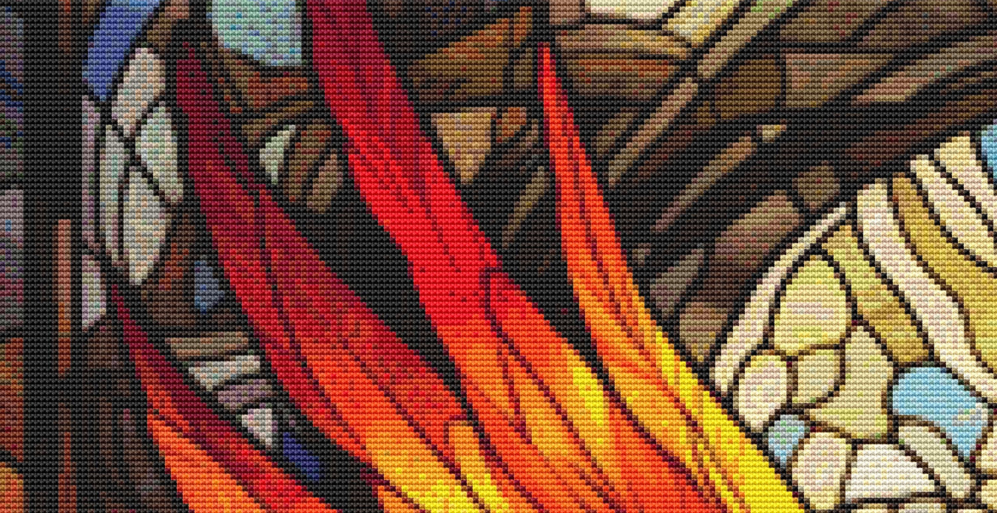 Stained Glass Phoenix counted cross stitch pattern by SphinxDesignStudio