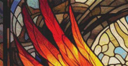 Stained Glass Phoenix counted cross stitch pattern by SphinxDesignStudio