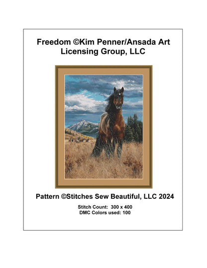 Freedom cross stitch pattern by Kim Penner/Ansada Art Licensing Group, LLC.