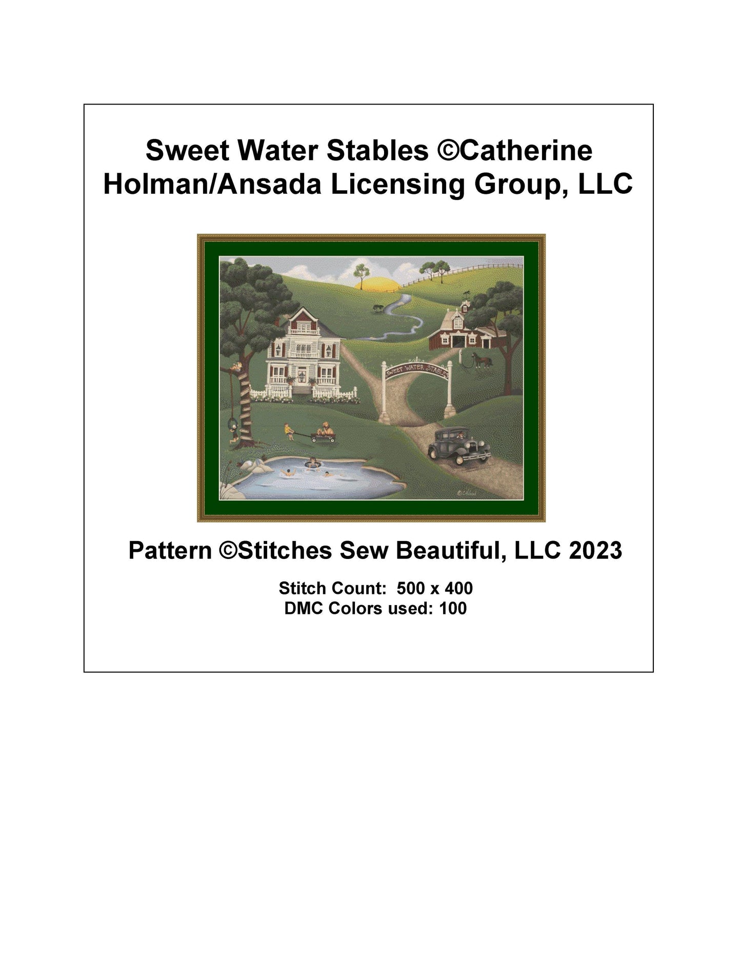 Sweet Water Stables cross stitch pattern by Catherine Holman/Ansada Art Licensing Group, LLC
