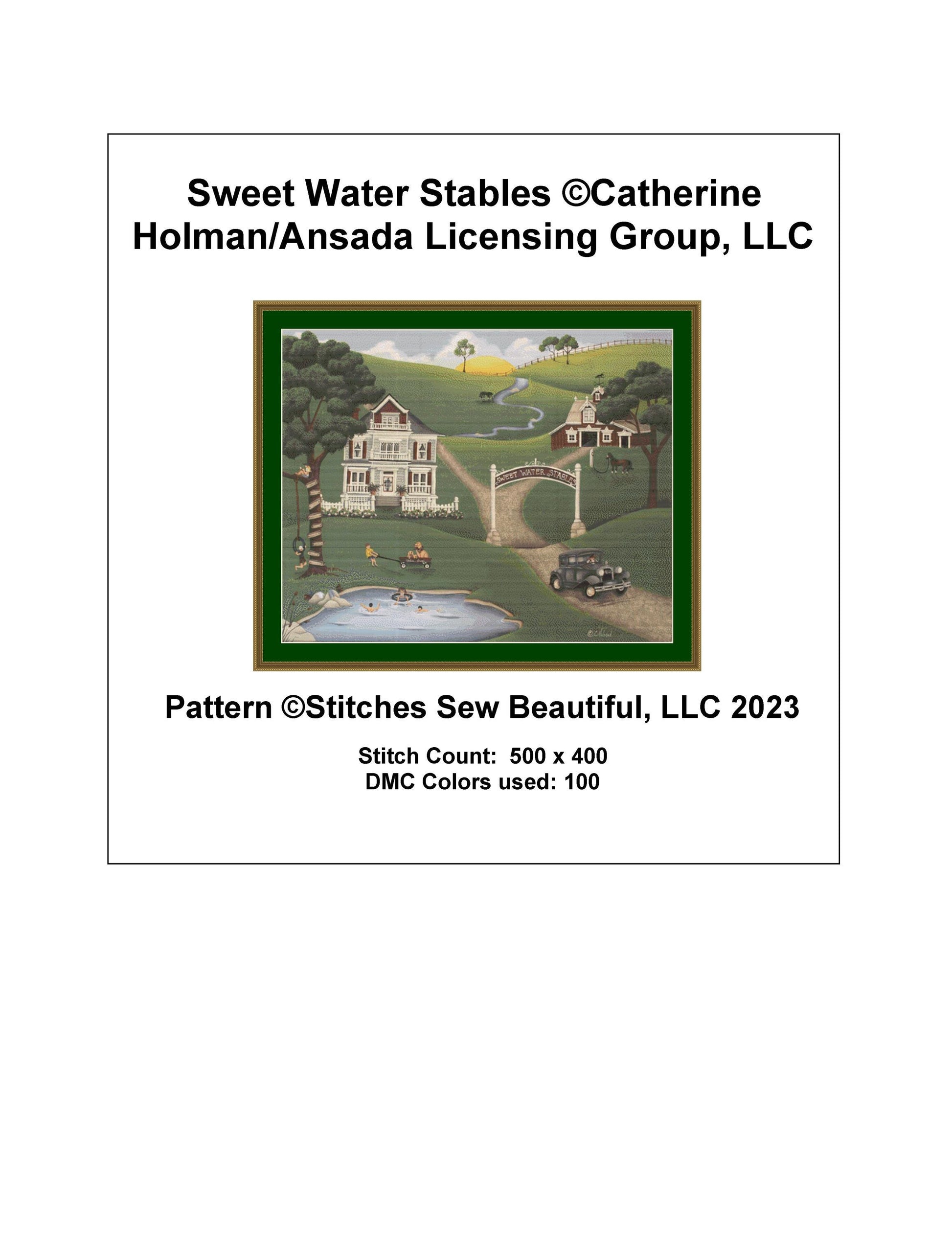 Sweet Water Stables cross stitch pattern by Catherine Holman/Ansada Art Licensing Group, LLC