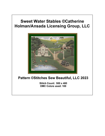 Sweet Water Stables cross stitch pattern by Catherine Holman/Ansada Art Licensing Group, LLC