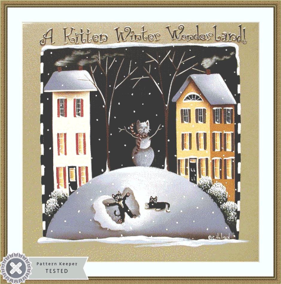 A Kitten Winter Wonderland! counted cross stitch pattern by Catherine Holman/Ansada Art Licensing Group, LLC