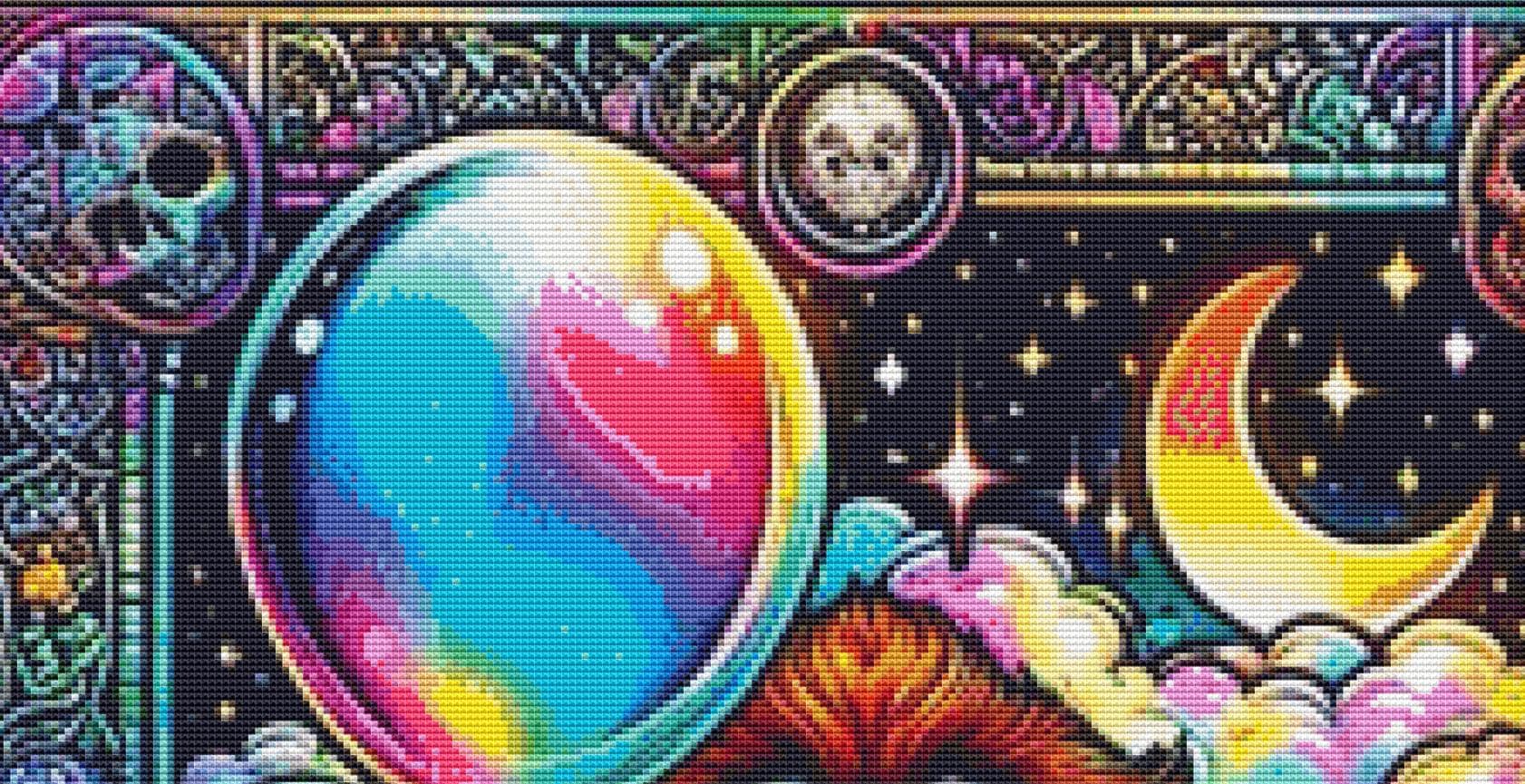 The Clown (Max Color) counted cross stitch pattern by PULSARSvg