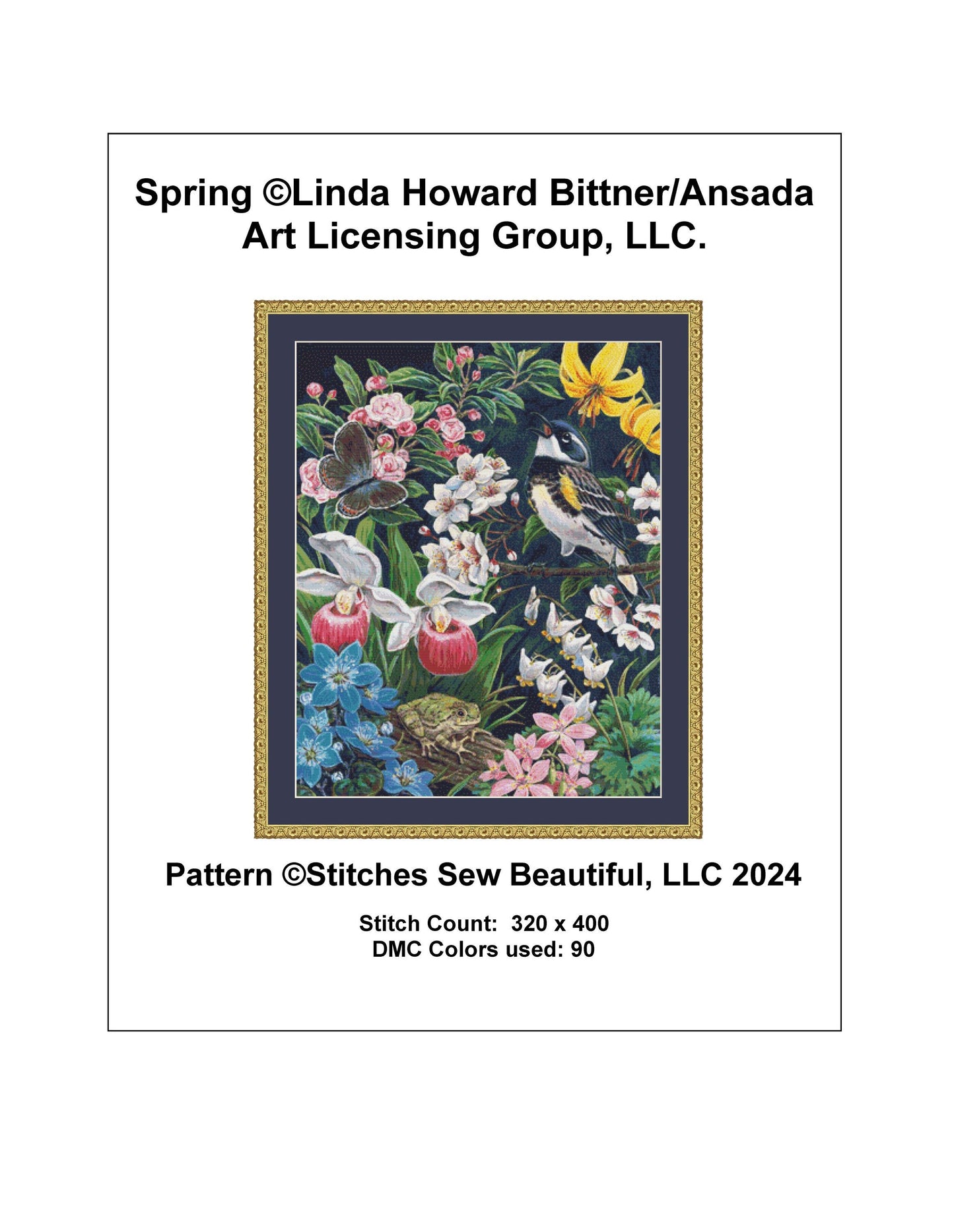 Spring cross stitch pattern by Linda Howard Bittner/Ansada Art Licensing Group, LLC.