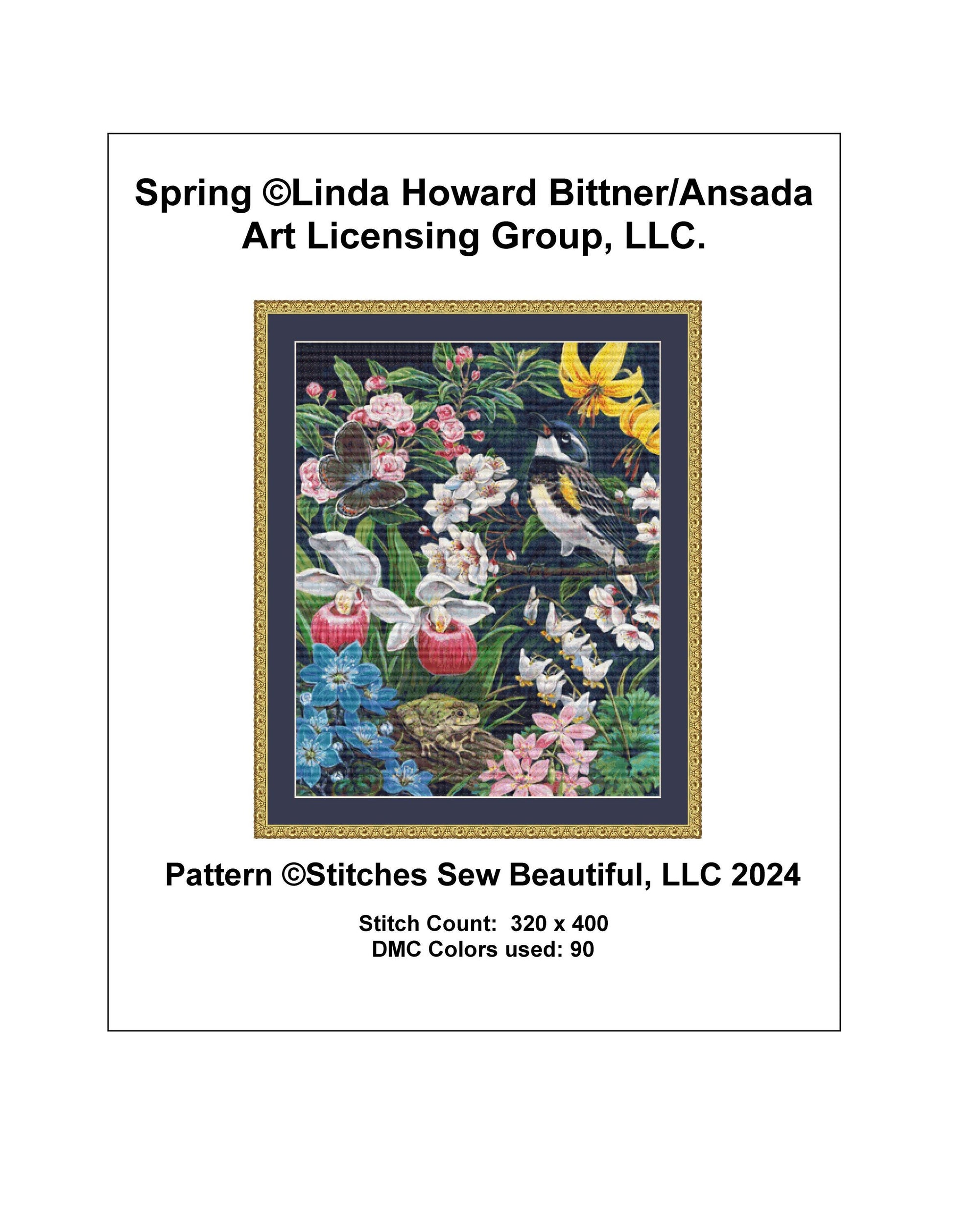 Spring cross stitch pattern by Linda Howard Bittner/Ansada Art Licensing Group, LLC.