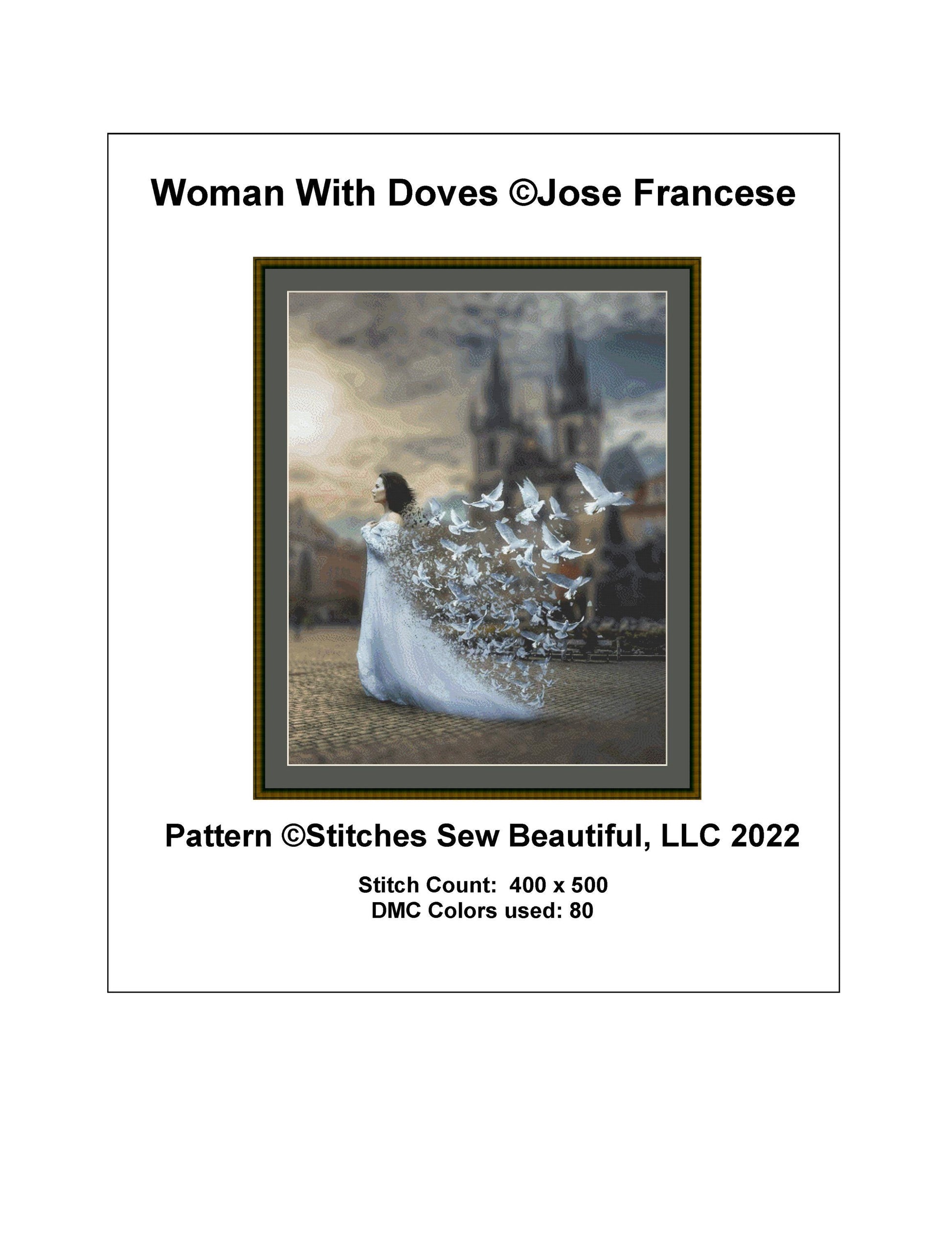 Woman With Doves cross stitch pattern by Jose Francese