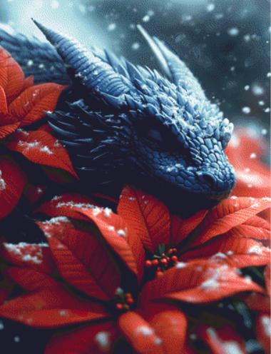 Holly Dragon counted cross stitch pattern by Serr.Kai A Quill & Ink